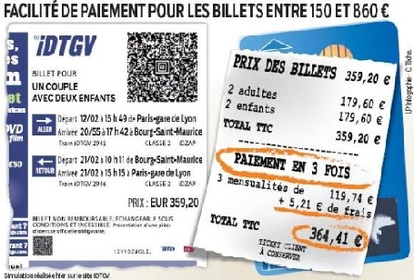 Facilité de paiement pour vos billets de train